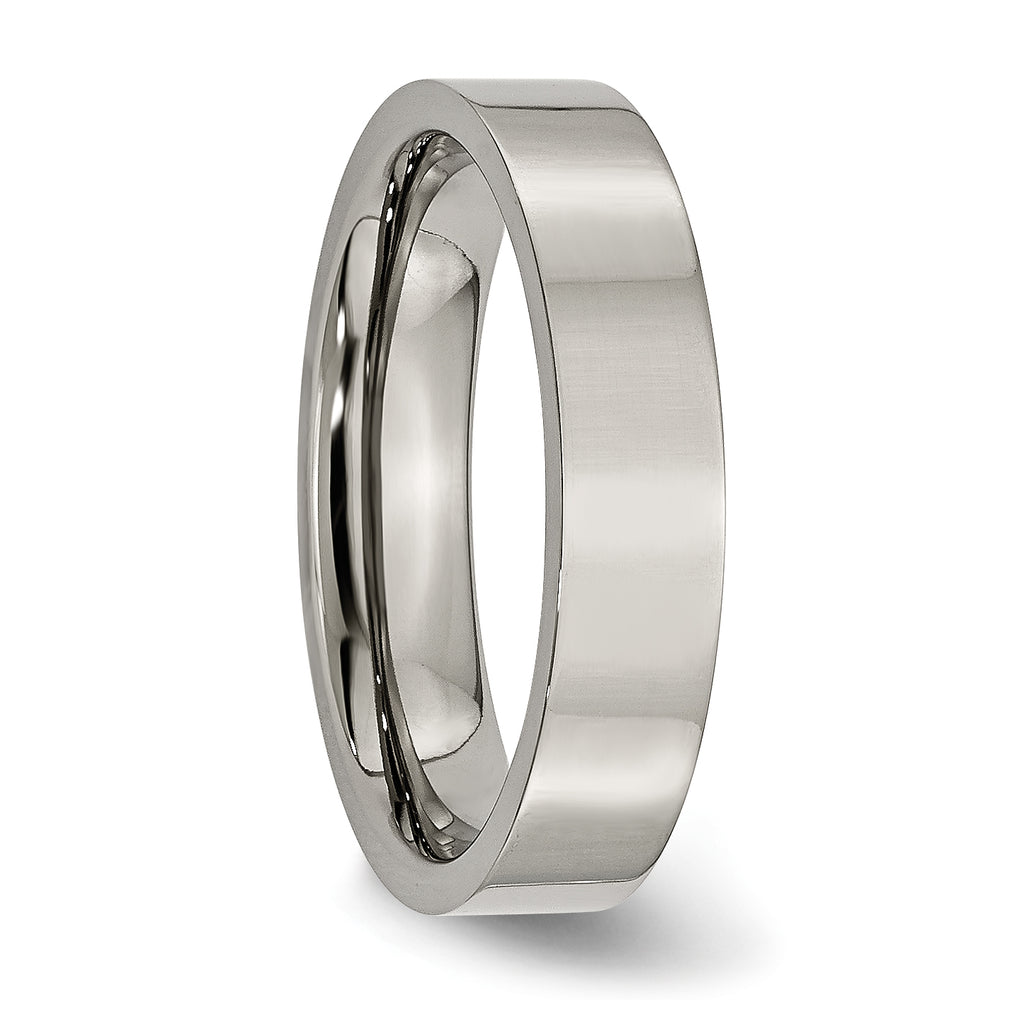 Comfort-Fit Wedding Band in Titanium, 5mm Polished