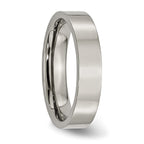 Comfort-Fit Wedding Band in Titanium, 5mm Polished