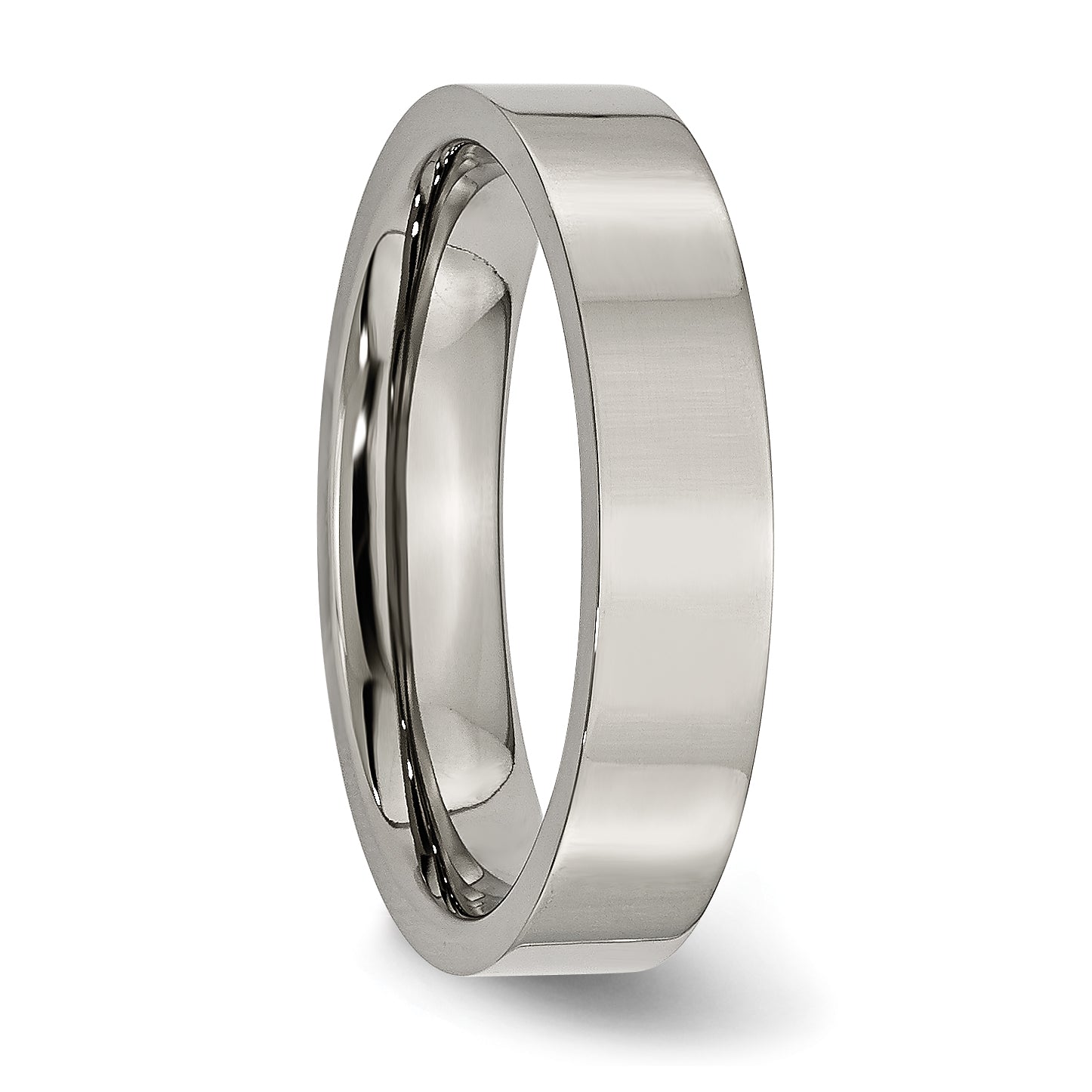Comfort-Fit Wedding Band in Titanium, 5mm Polished