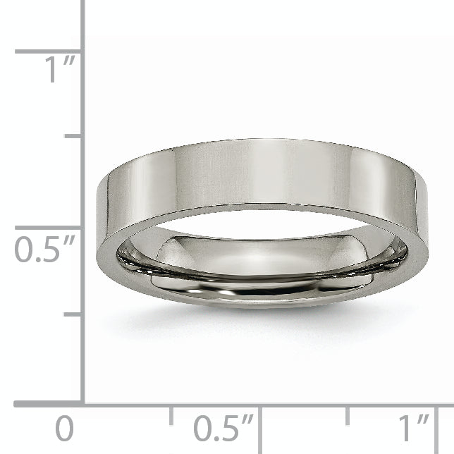 Comfort-Fit Wedding Band in Titanium, 5mm Polished