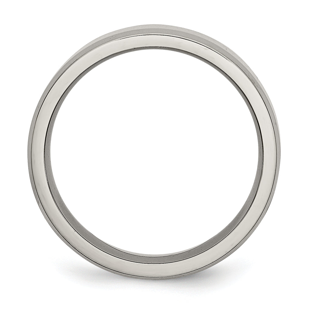 Beveled Edge Comfort-Fit Wedding Band in Titanium, 6mm
