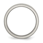 Beveled Edge Comfort-Fit Wedding Band in Titanium, 6mm