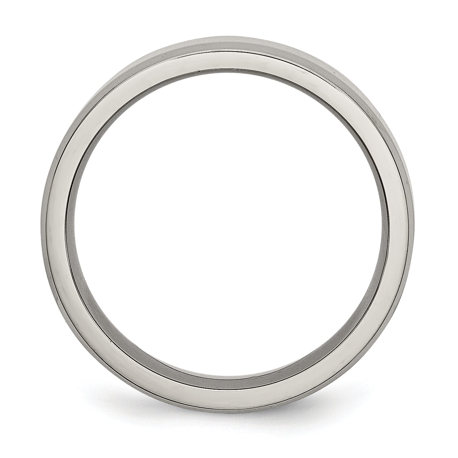 Beveled Edge Comfort-Fit Wedding Band in Titanium, 6mm