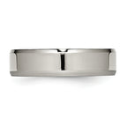 Beveled Edge Comfort-Fit Wedding Band in Titanium, 6mm