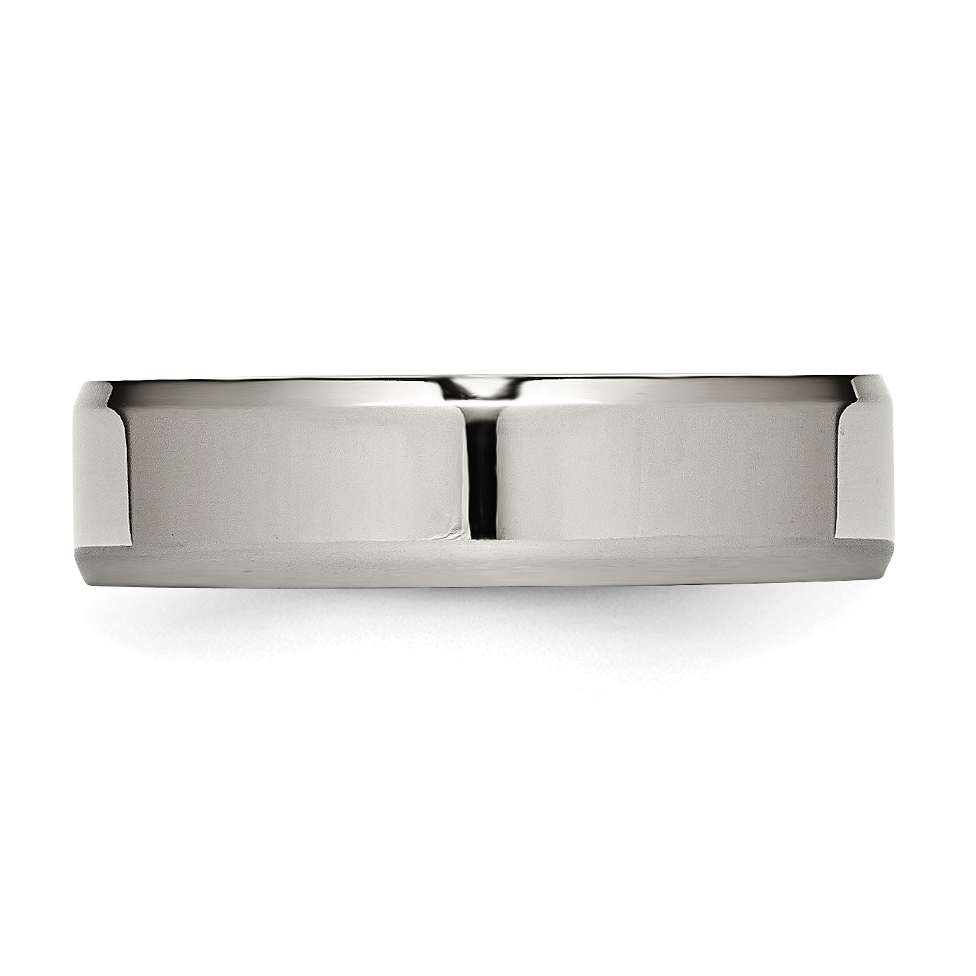 Beveled Edge Comfort-Fit Wedding Band in Titanium, 6mm