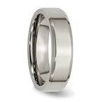 Beveled Edge Comfort-Fit Wedding Band in Titanium, 6mm