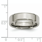Beveled Edge Comfort-Fit Wedding Band in Titanium, 6mm