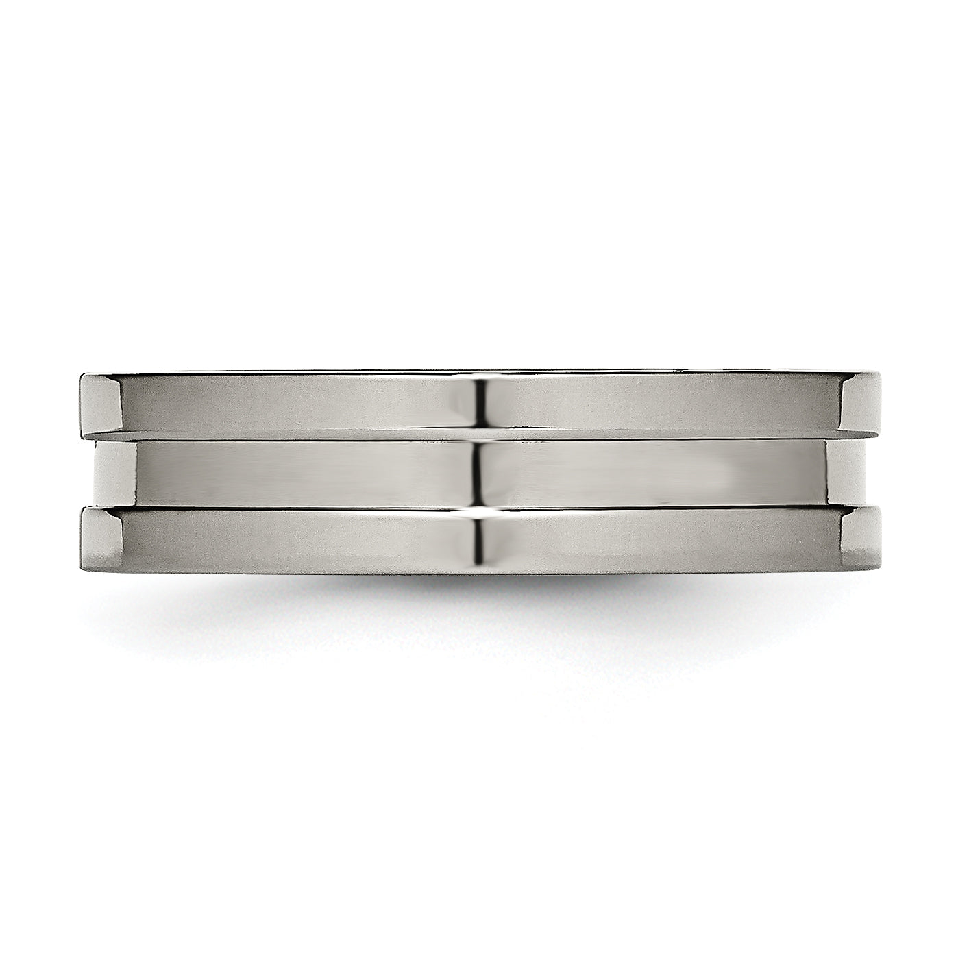 Grooved Wedding Band in Titanium, 6mm