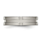 Grooved Wedding Band in Titanium, 6mm