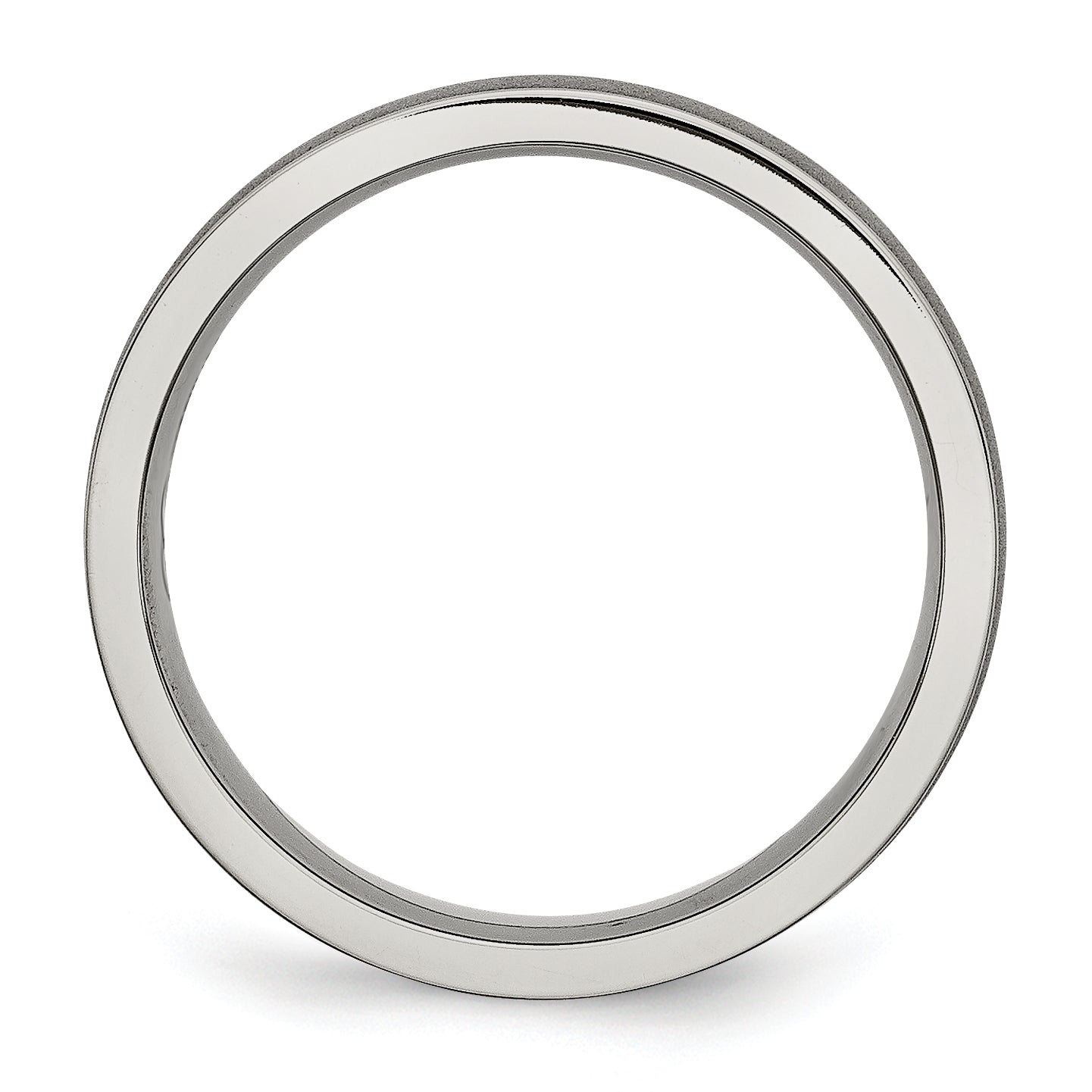 Titanium Ridged Edge Wedding Band Unisex Brushed Finish Engravable