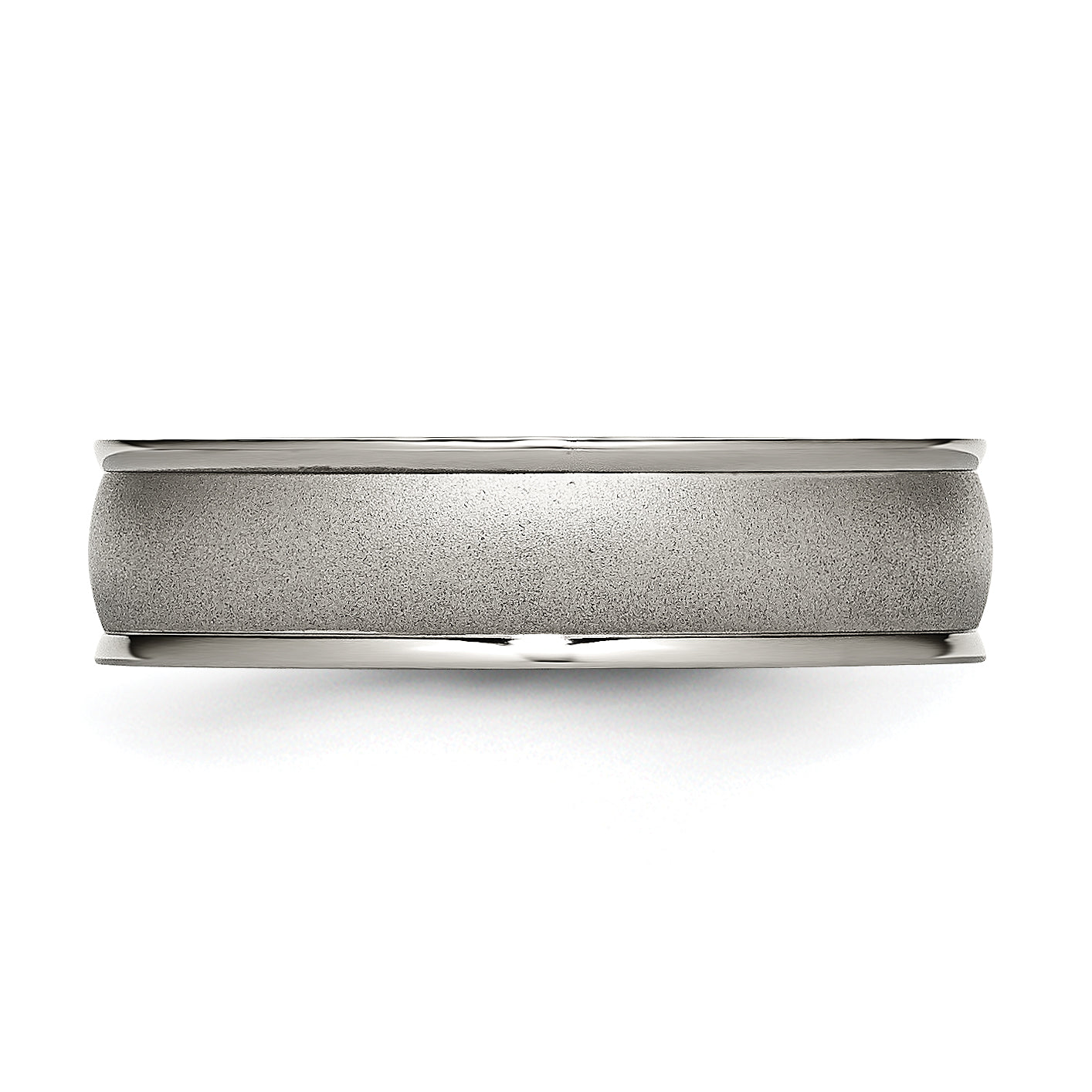 Titanium Ridged Edge Wedding Band Unisex Brushed Finish Engravable