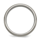 Sophia Jewelers Unisex Titanium and Sterling Silver 8mm Engravable Wedding Band