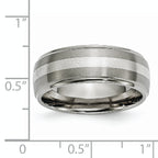 Sophia Jewelers Unisex Titanium and Sterling Silver 8mm Engravable Wedding Band