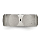 Faceted Wedding Band in Titanium, 8mm Satin Finish