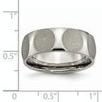 Faceted Wedding Band in Titanium, 8mm Satin Finish