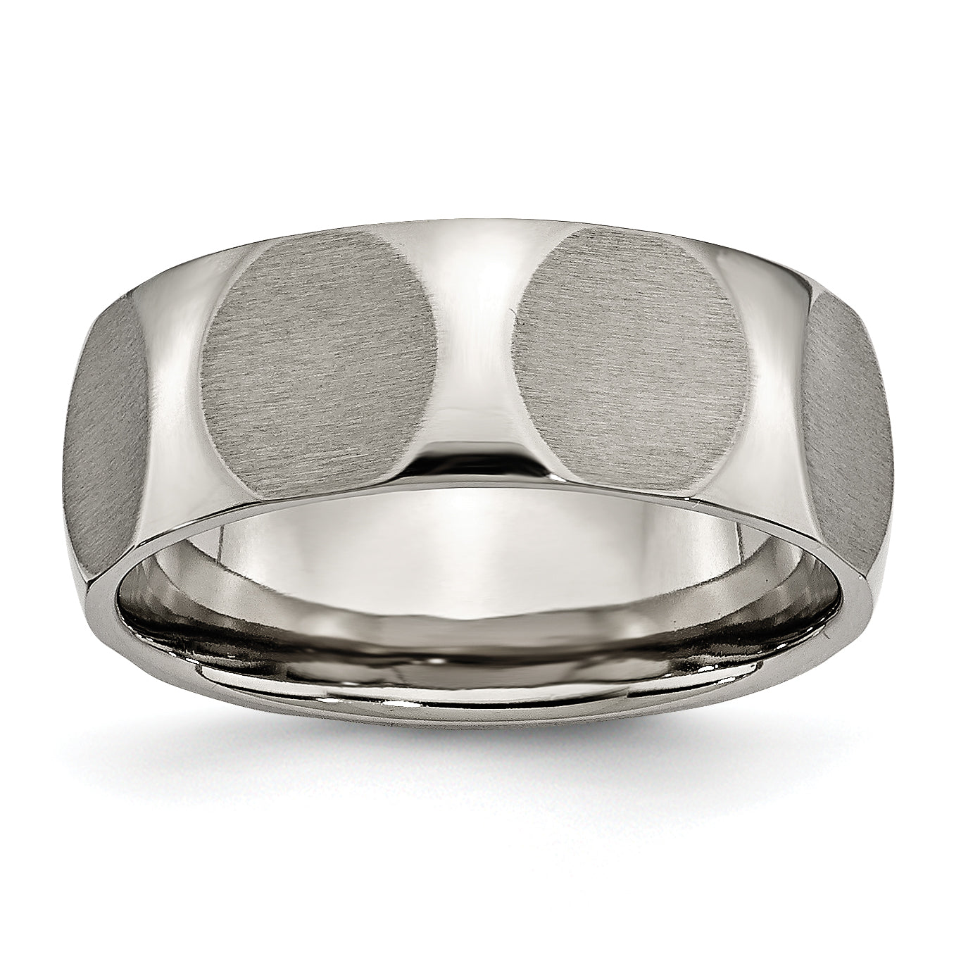 Titanium Faceted 8mm Satin Band Main image