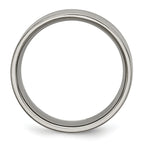 Grooved Wedding Band in Titanium, 8mm