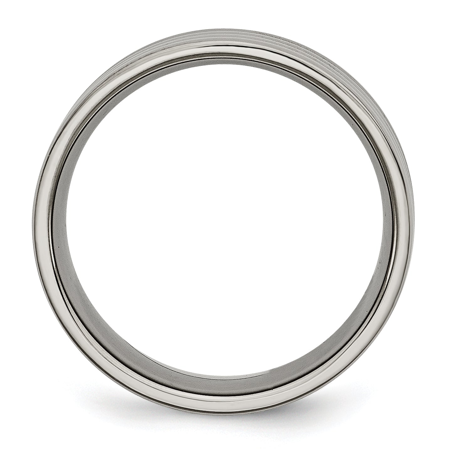 Grooved Wedding Band in Titanium, 8mm