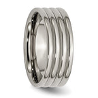 Grooved Wedding Band in Titanium, 8mm