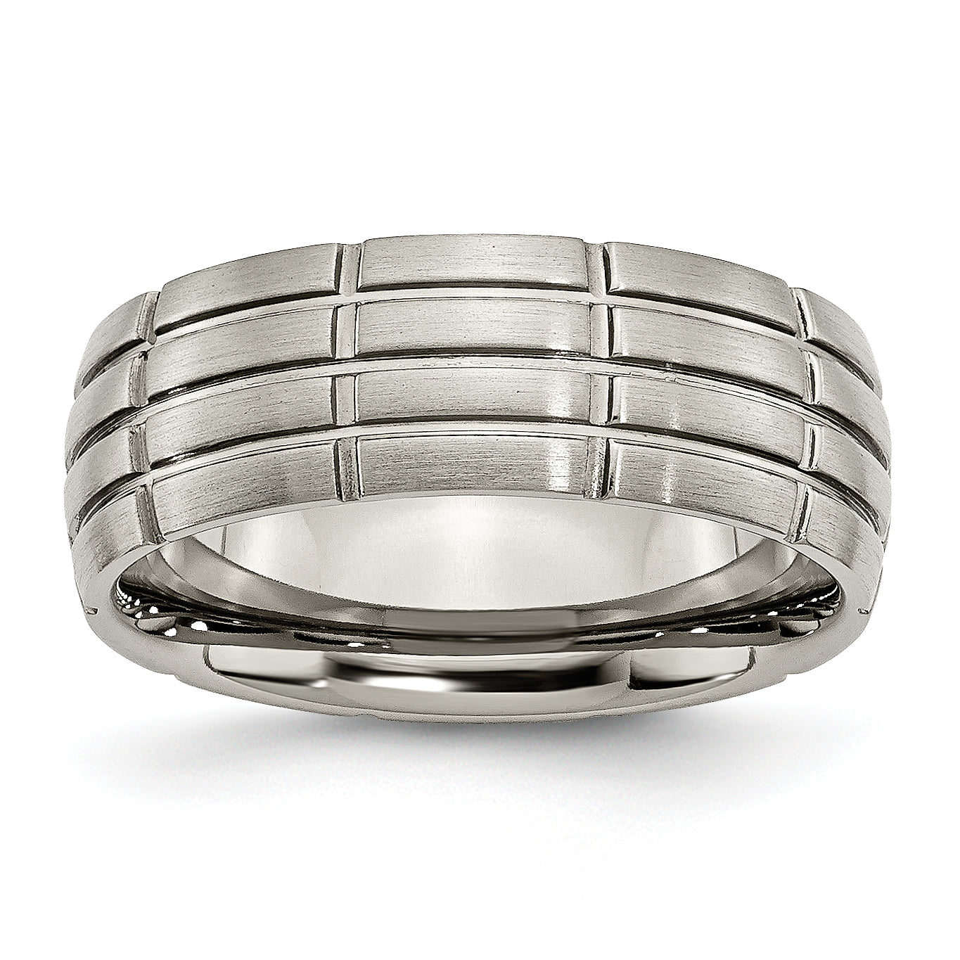 Titanium Brushed Center 8mm Grooved Band Main image