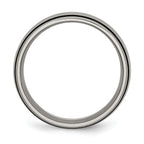 Brushed Wedding Band in Titanium with Black Rubber Inlay, 8mm