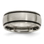 Titanium Brushed with Black Rubber 8mm Band