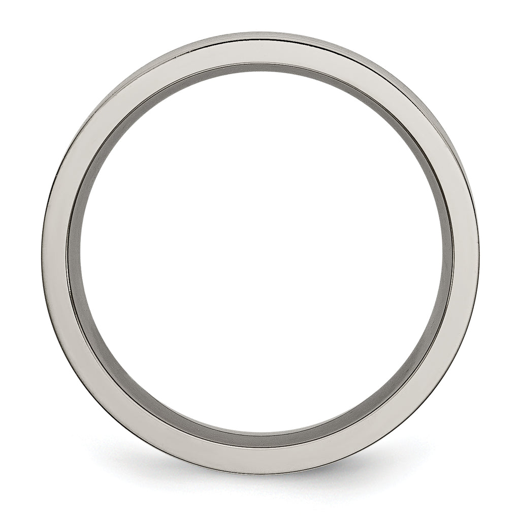 Grooved Wedding Band in Titanium, 6mm