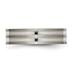 Grooved Wedding Band in Titanium, 6mm