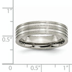 Grooved Wedding Band in Titanium, 6mm