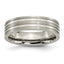 Titanium Brushed and Polished 6mm Grooved Band