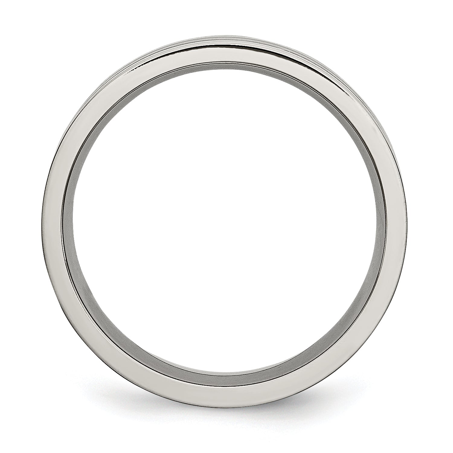 Grooved Comfort-Fit Wedding Band in Titanium, 6mm Secondary image
