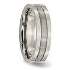 Grooved Comfort-Fit Wedding Band in Titanium, 6mm