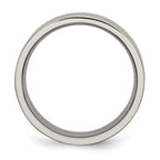 Grooved Wedding Band in Titanium, 8mm