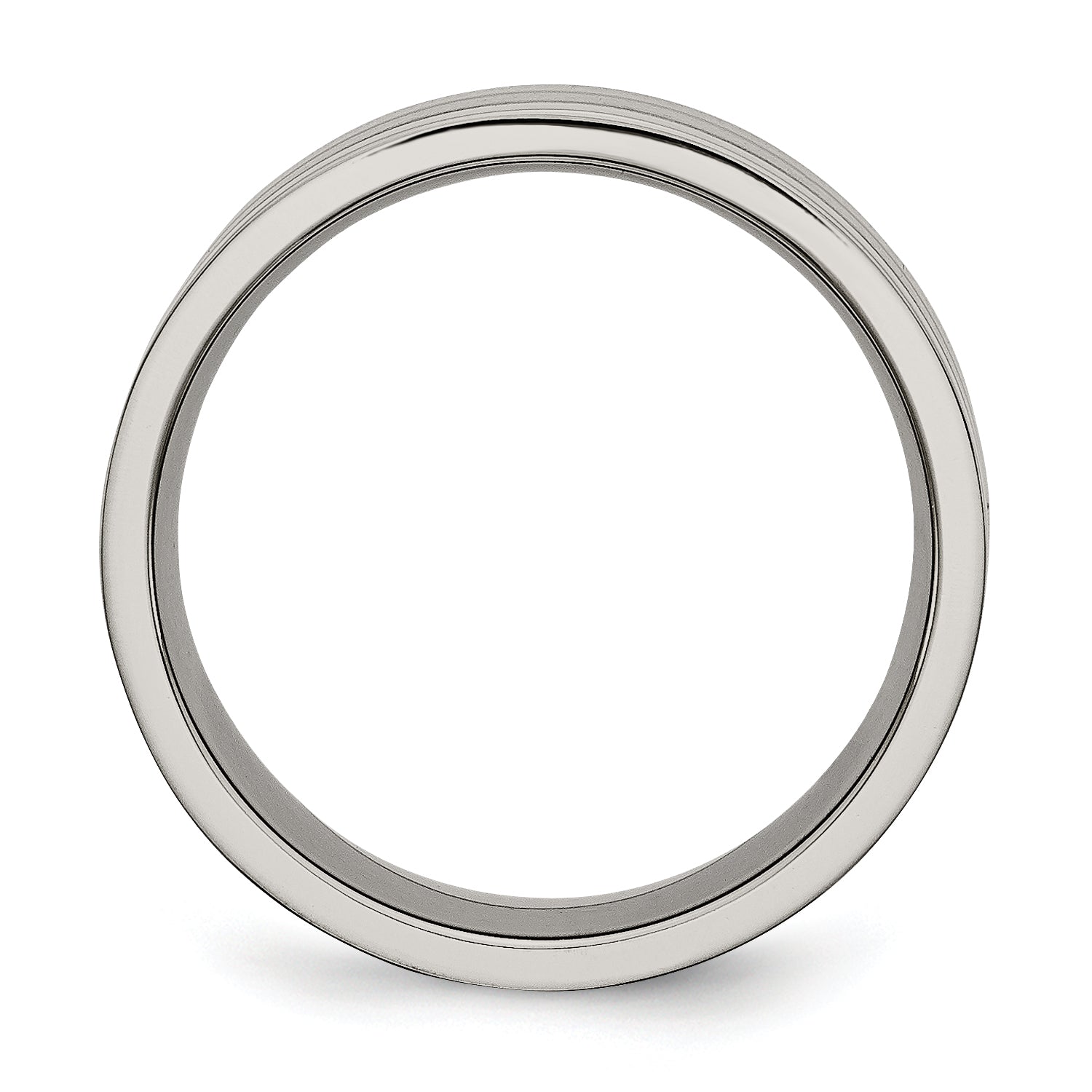 Grooved Wedding Band in Titanium, 8mm