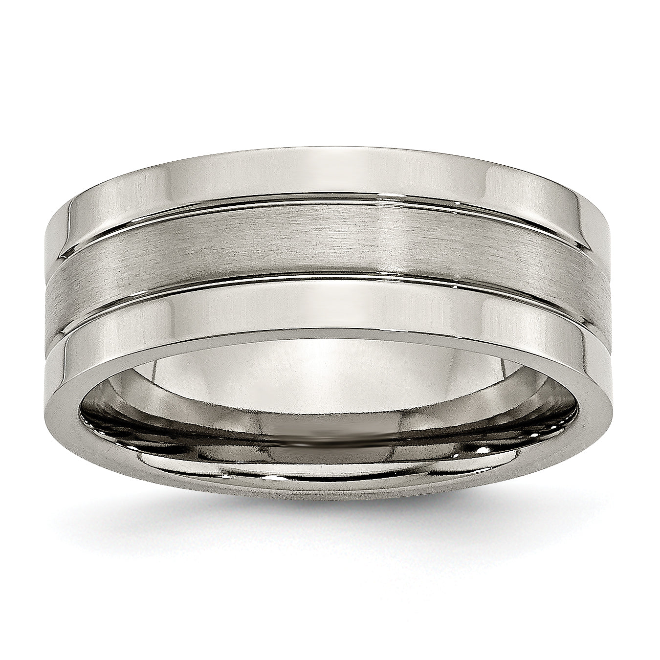 Titanium Brushed Center 8mm Grooved Band Main image