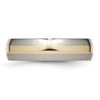 Inlay Wedding Band in Titanium & 14K Gold, 6mm