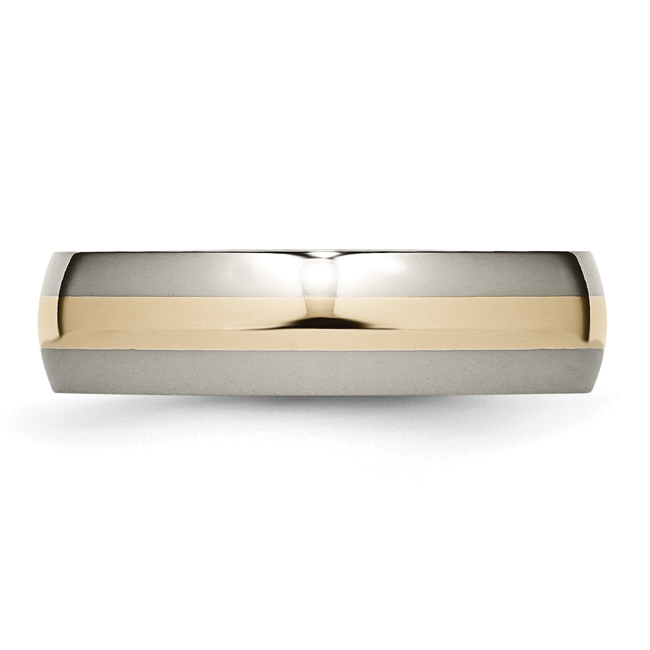 Inlay Wedding Band in Titanium & 14K Gold, 6mm