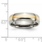 Inlay Wedding Band in Titanium & 14K Gold, 6mm