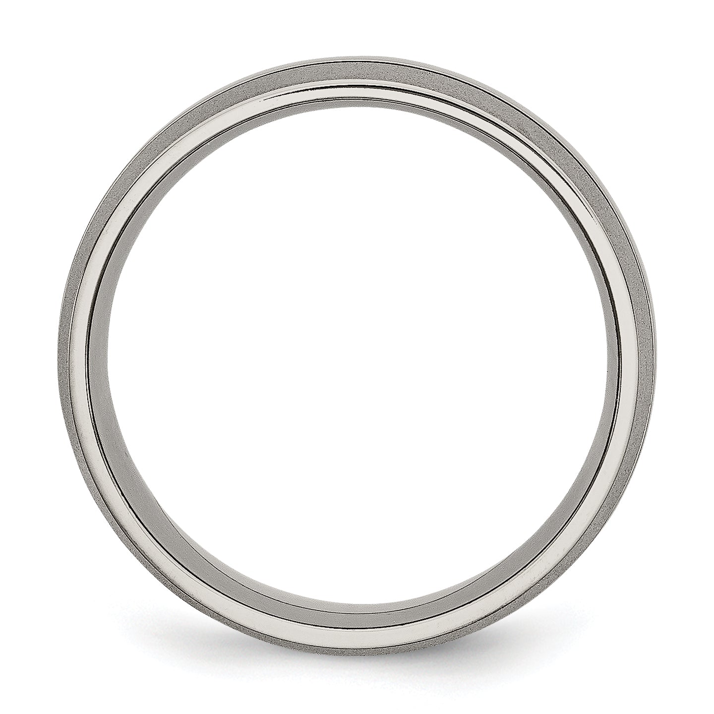 Grooved Wedding Band in Titanium, 8mm