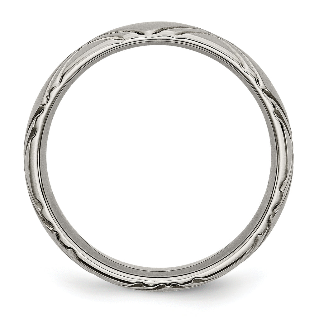 Criss-Cross Wedding Band in Titanium, 6mm