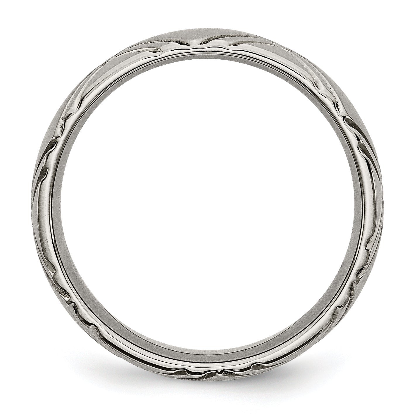 Criss-Cross Wedding Band in Titanium, 6mm