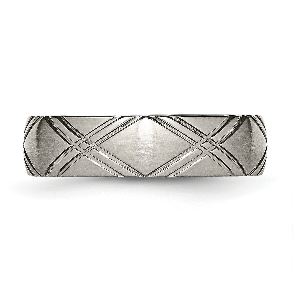Criss-Cross Wedding Band in Titanium, 6mm
