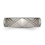 Criss-Cross Wedding Band in Titanium, 6mm