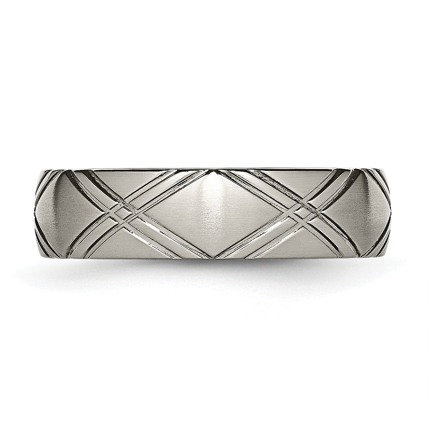 Criss-Cross Wedding Band in Titanium, 6mm