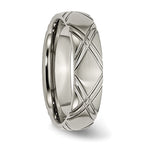 Criss-Cross Wedding Band in Titanium, 6mm