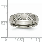 Criss-Cross Wedding Band in Titanium, 6mm