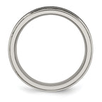 Black Enamel Braid Wedding Band in Titanium, 6mm