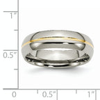 Titanium Wedding Band with Gold Tone Grooved Elegance