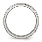 Ridged Edge Wedding Band in Titanium, 6mm