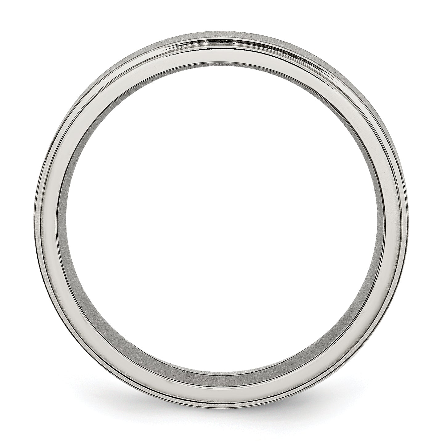 Ridged Edge Wedding Band in Titanium, 6mm